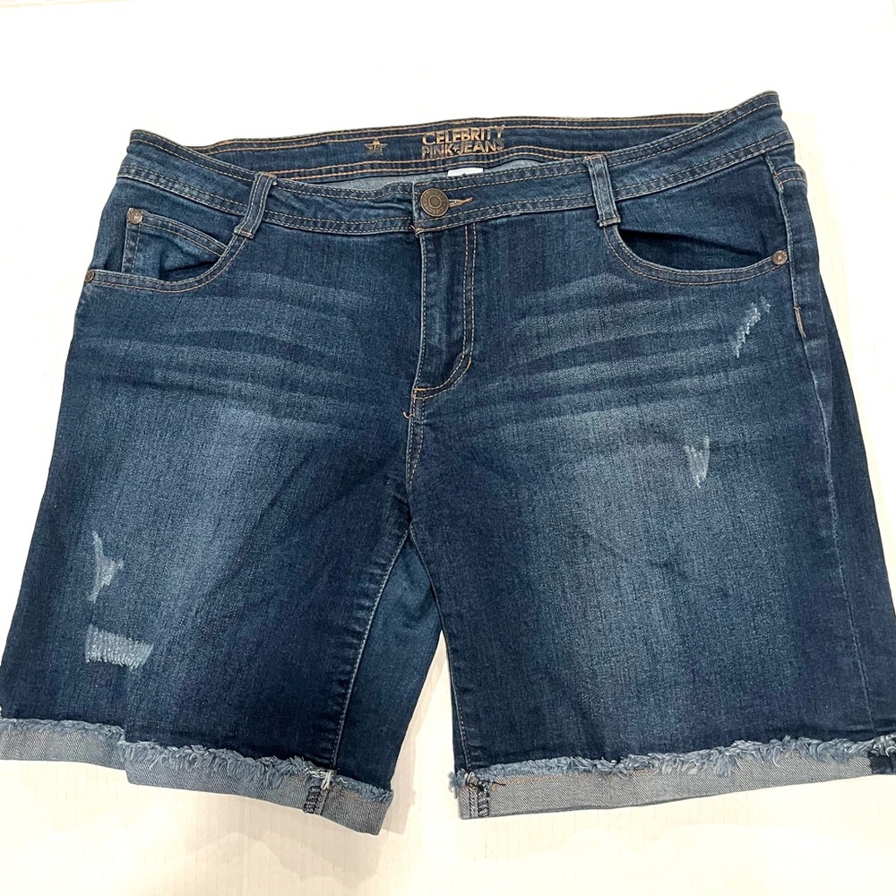 Celebrity Pink Distressed Denim Shorts. Juniors Size 15